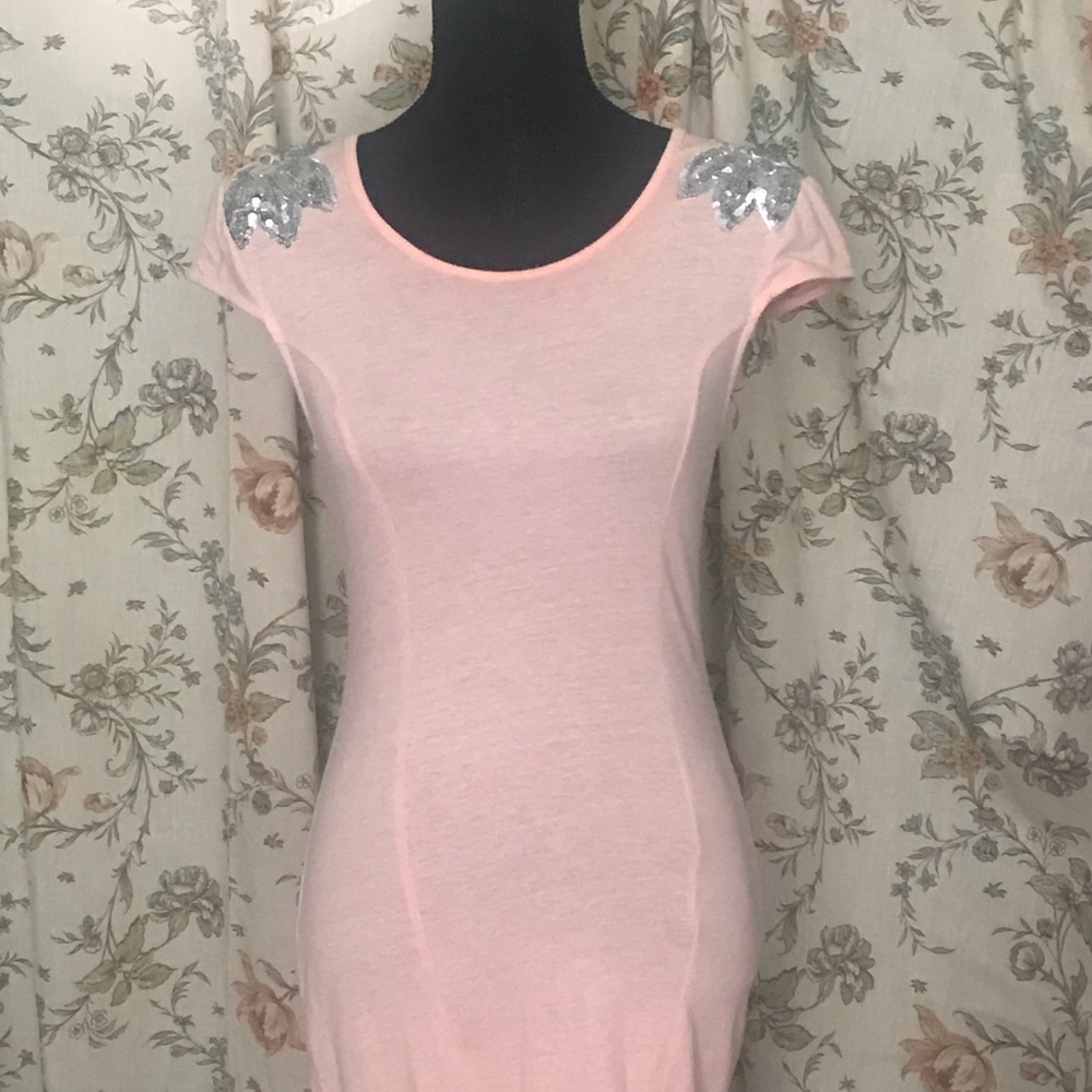 Peach sequin dress